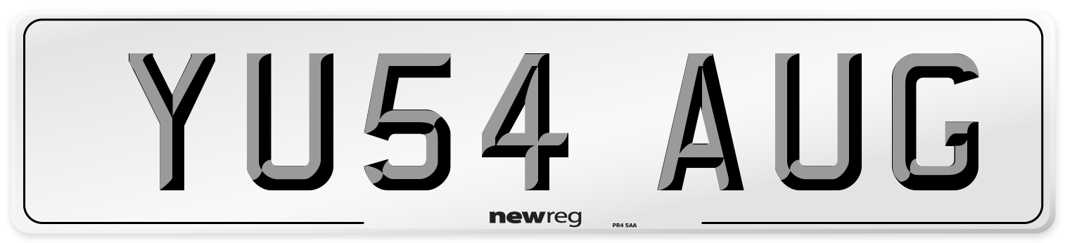 YU54 AUG Number Plate from New Reg